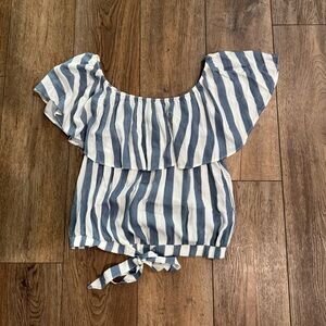 American Eagle Outfitters Blue and White Striped Garment
